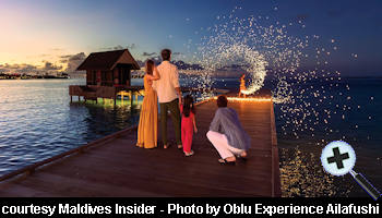 courtesy Maldives Insider - OBLU XPERIENCE Ailafushi Sunset Fireshow