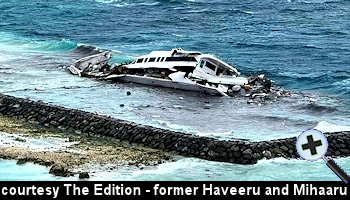 courtesy The Edition - Maafushi Floating Bar runs aground and breaks apart off Maafushi