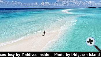 courtesy Maldives Insider - Sandbank at Dhigurah in the Alifu Dhaalu Atoll