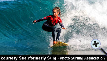 courtesy by See - Nine-year-old Maldivian surfer Aaliyah Latheef - (Photo by Surfing Association)